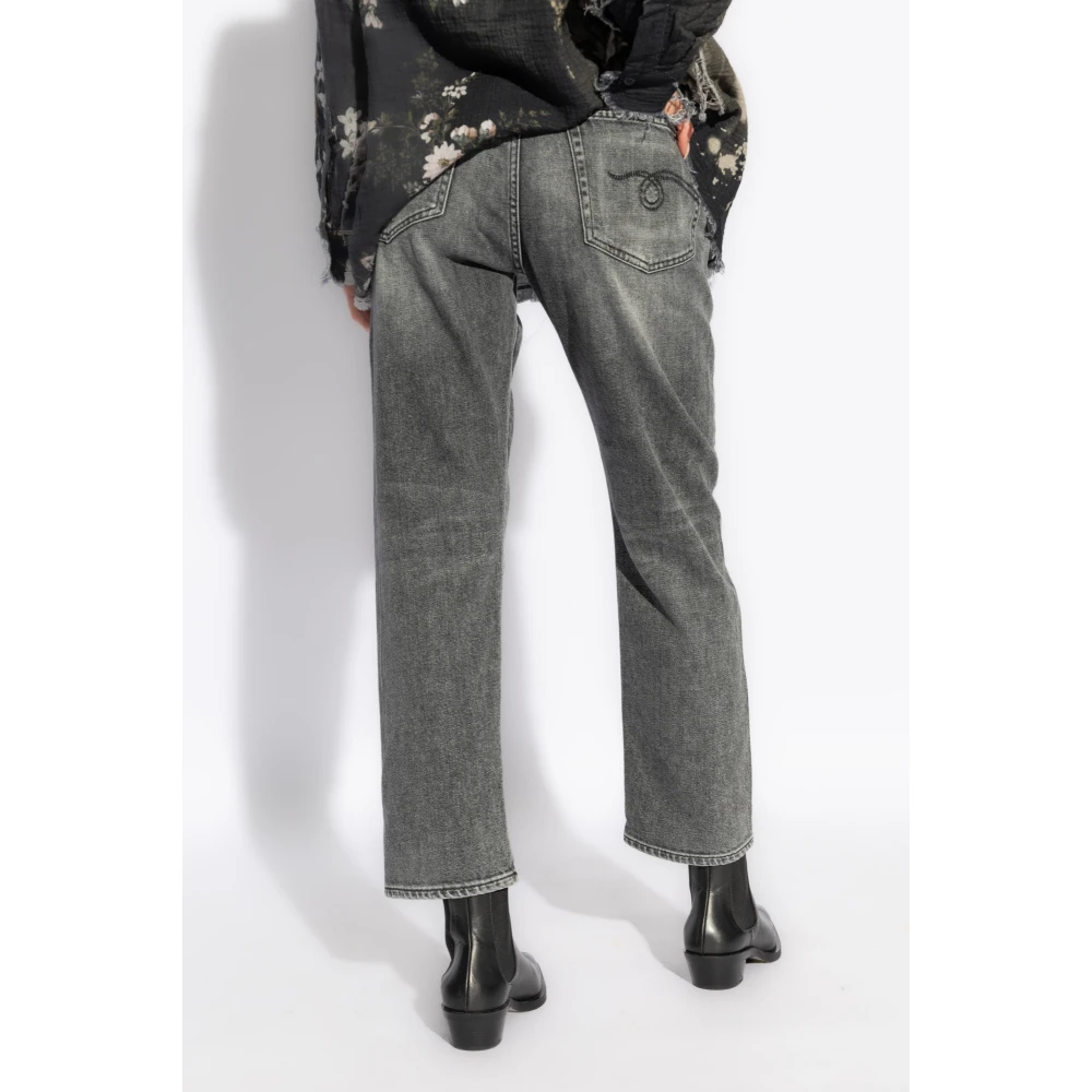 R13 Vintage Effect Jeans Gray Dames