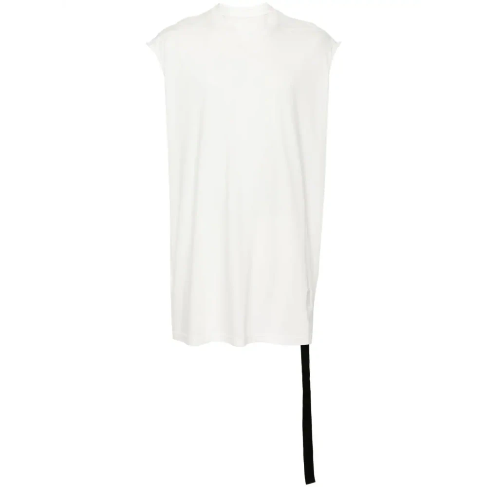 Rick Owens Wit Jersey T-shirt Mouwloos Ronde hals White Heren