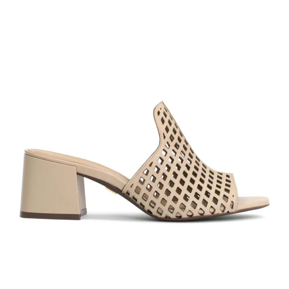 Kazar Stiliga mules med mesh-utsnitt Beige, Dam