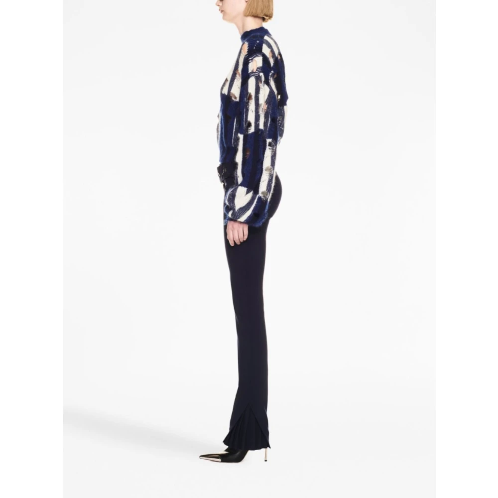 Off White Verweerde Shibori Trui Blue Dames