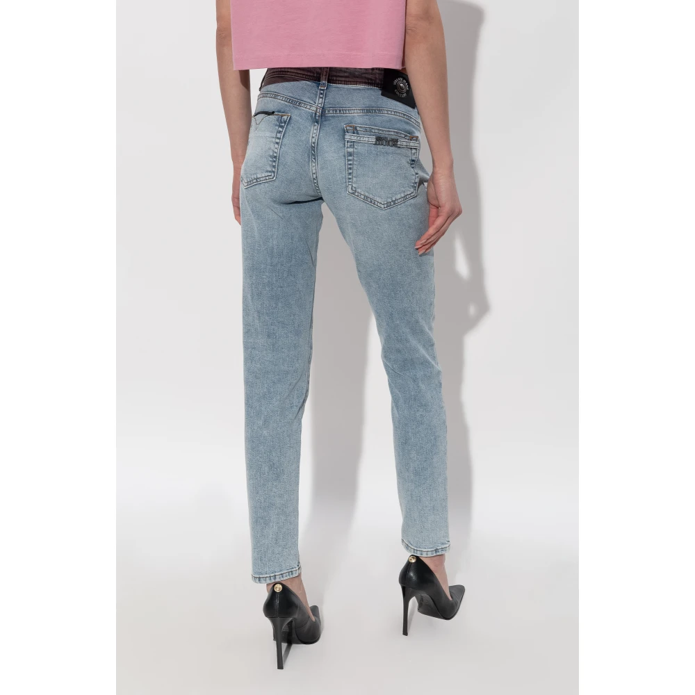 Versace Jeans Couture Jeans met glinsterende applicaties Blue Dames