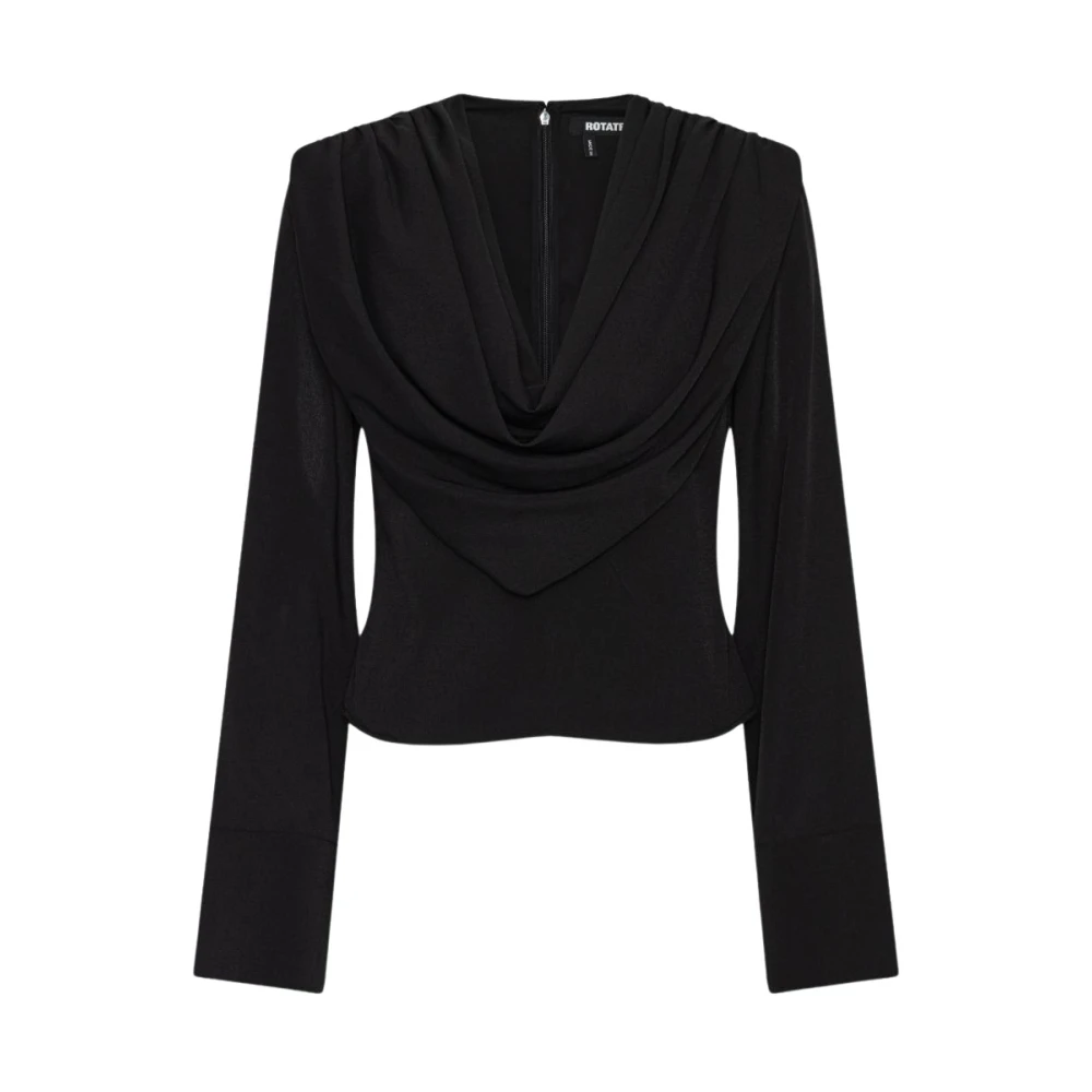 Rotate Birger Christensen , Long Sleeve T-Shirts, Female, Black, M, Rotate Jumpers