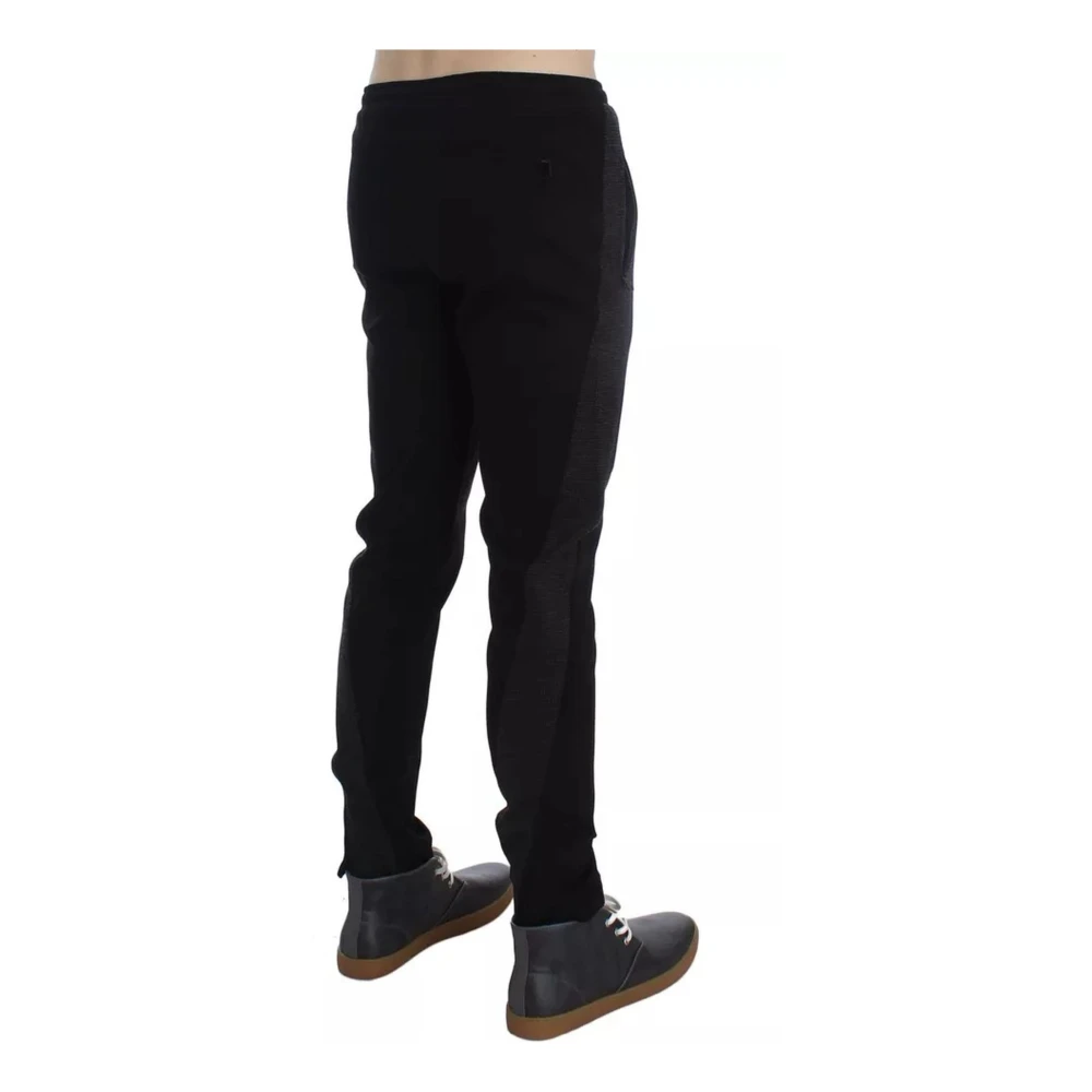 Dolce & Gabbana Stretch Katoenen Casual Broek Zwart Grijs Black Heren