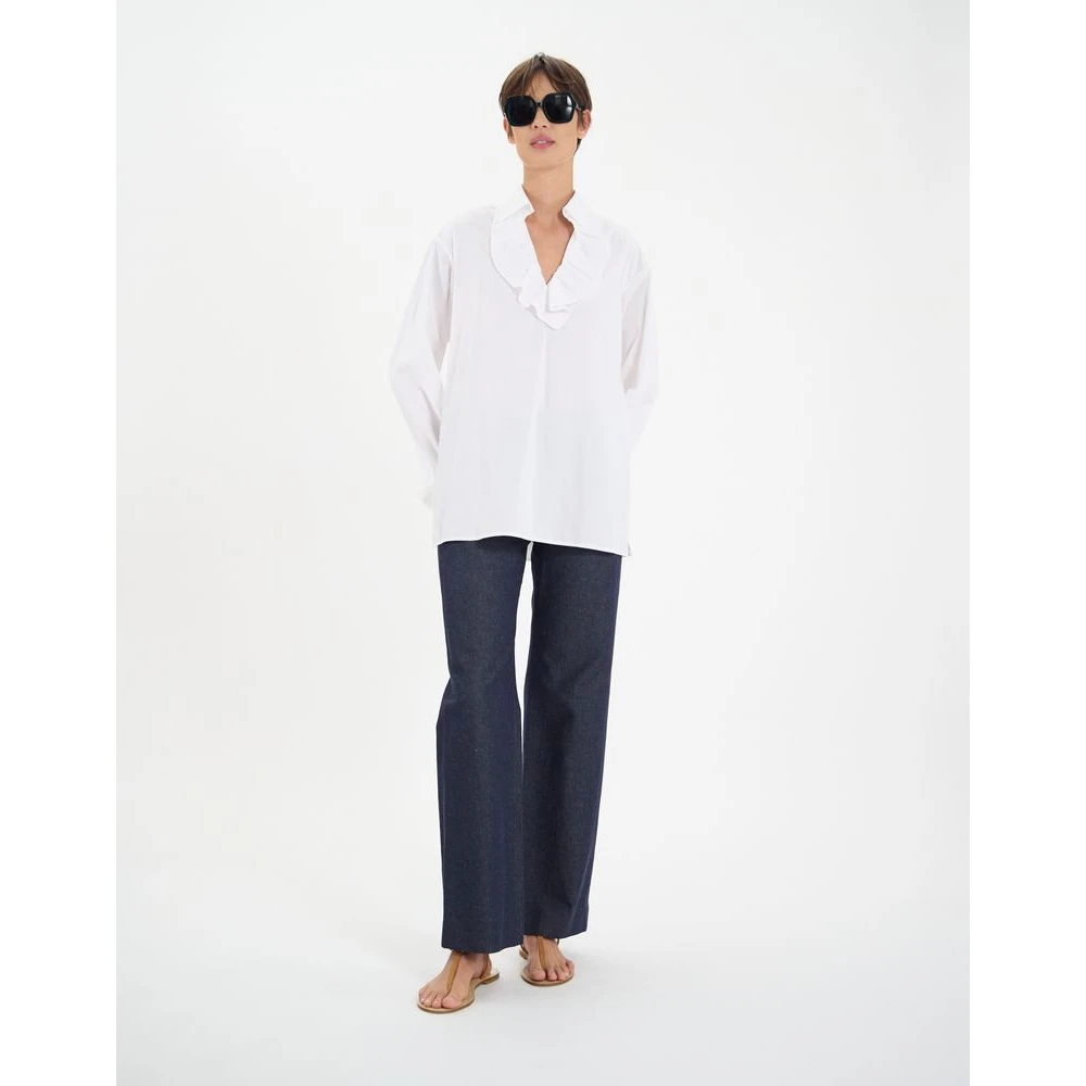 Ines De La Fressange Paris Ortiz katoenen overhemd White Dames