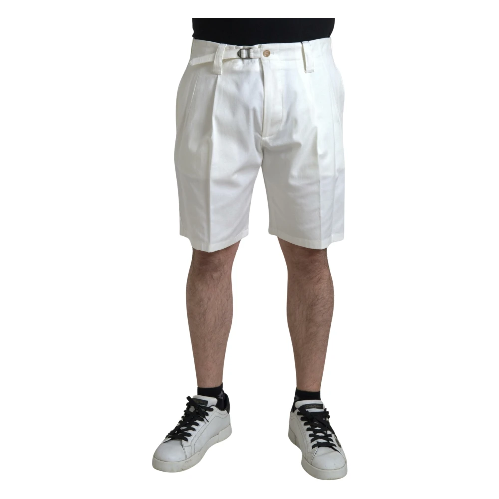 Dolce & Gabbana Men's White Elegant Bermuda Denim Shorts