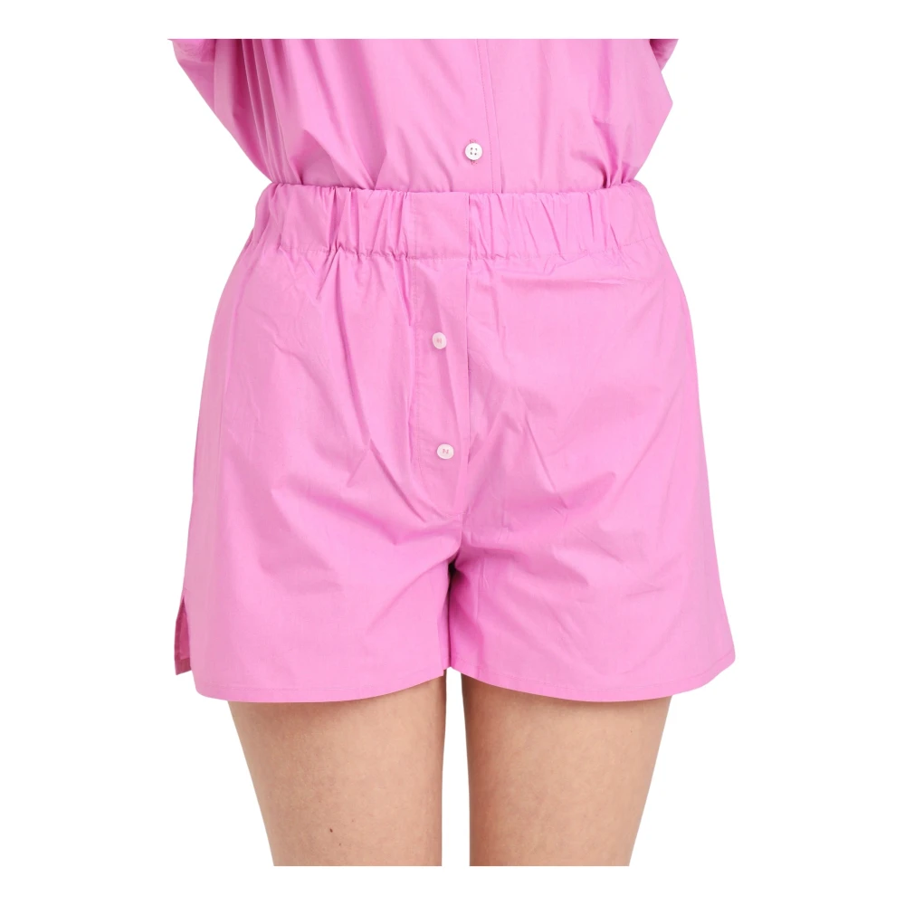 Hinnominate Roze dames shorts met knopen aan de voorkant Pink Dames
