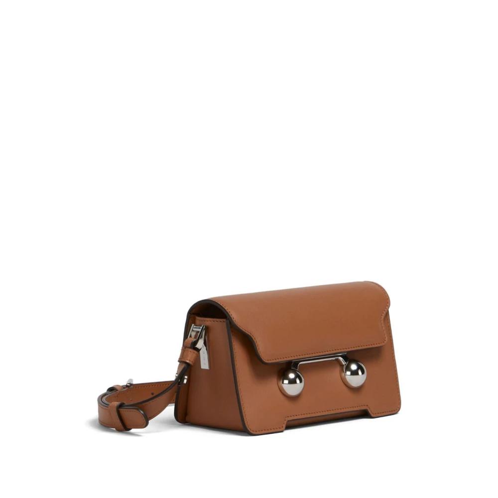 Marni Studded Leren Crossbody Tas Brown Dames