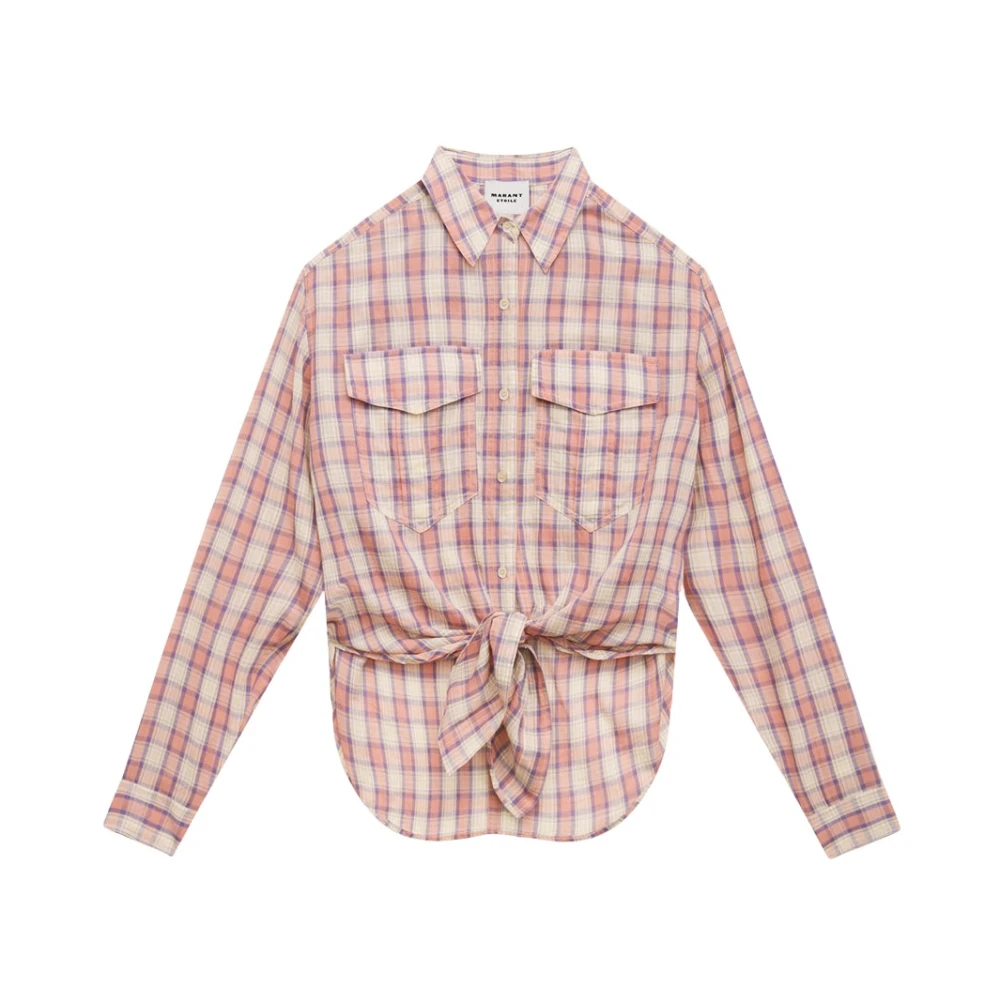 Isabel Marant Étoile Geruite Katoenen Knoopshirt Pink Dames