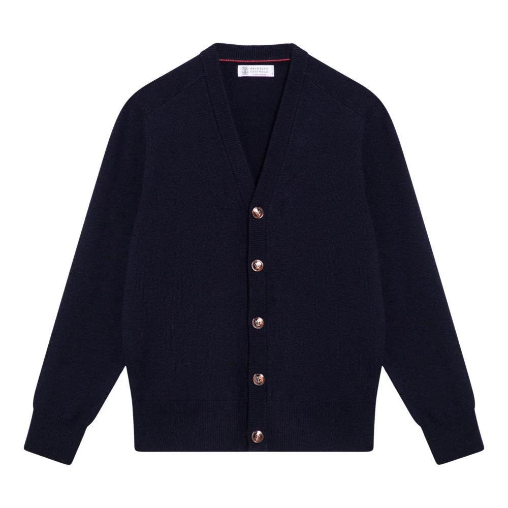 BRUNELLO CUCINELLI Korte Cardigan Trui Blue Heren