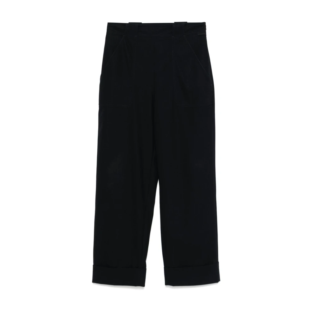 Max Mara Palio Navy Blue Broek Stijlvol Blue Dames