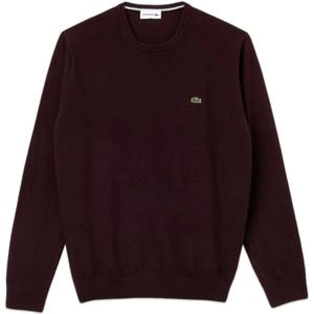 Lacoste Men's Brown Wool Sweater With Crocodile Logo