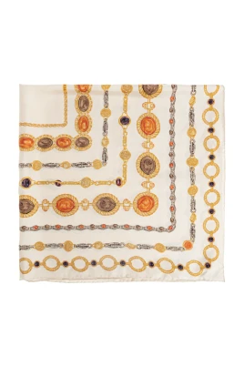 Tryckt Silkestwill-scarf 90 cm