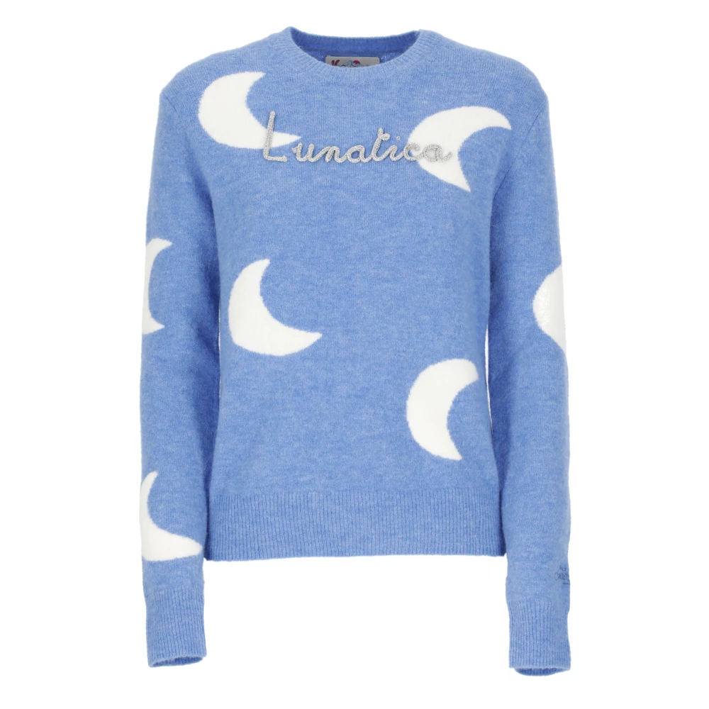 Saint Barth Blauwe Wollen Crew Neck Trui Blue Dames
