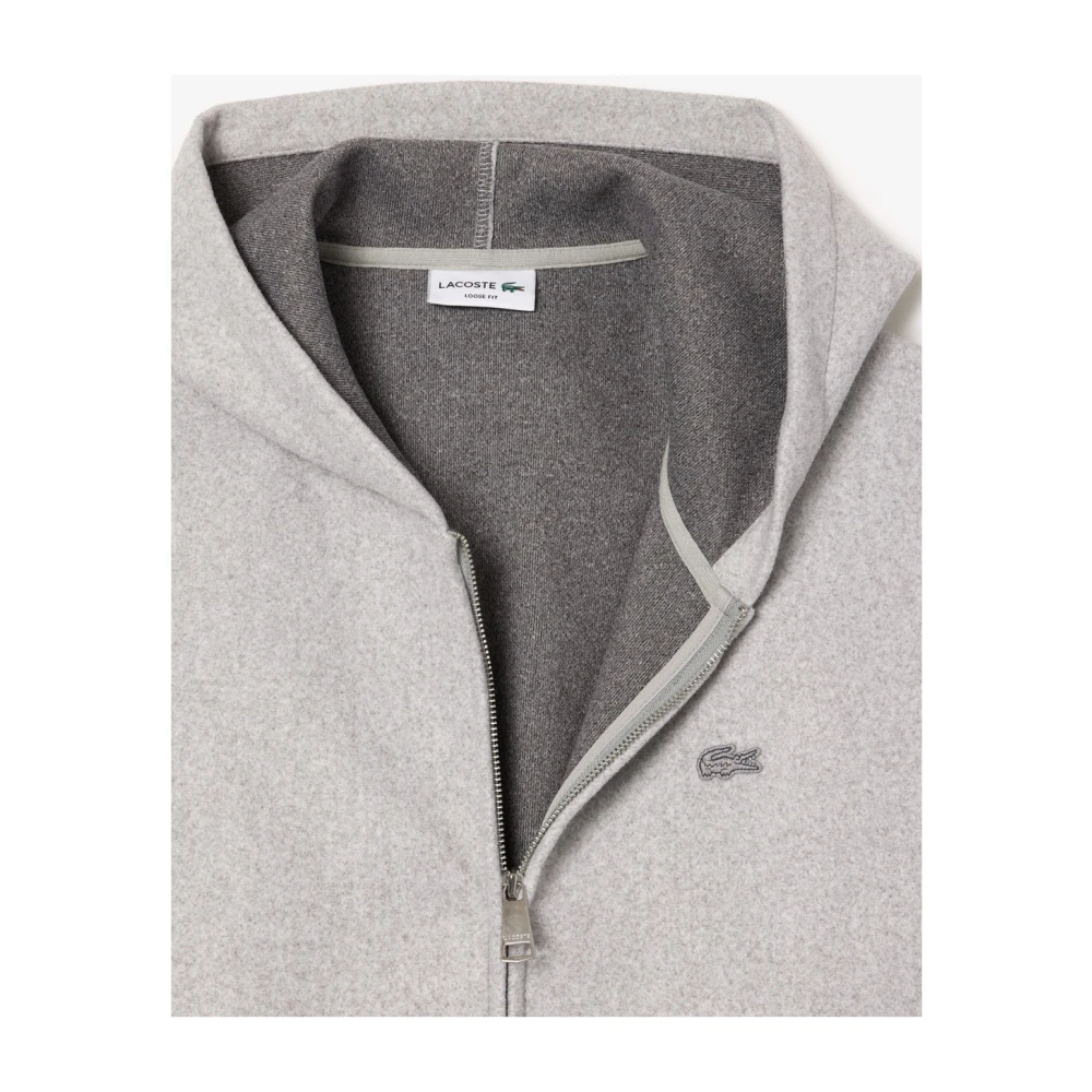 Lacoste Grijze Zip Hoodie met Krokodillenlogo Gray Heren