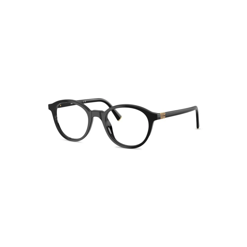 Miu Miu Black Mu 02Wv 16K1o1 Woman Optical Frames Acetate Round Normal - Image 3