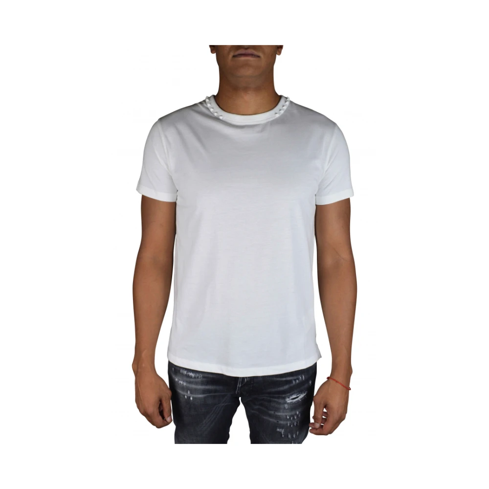 Valentino Garavani Witte Katoenen Rockstud T-shirt White Heren
