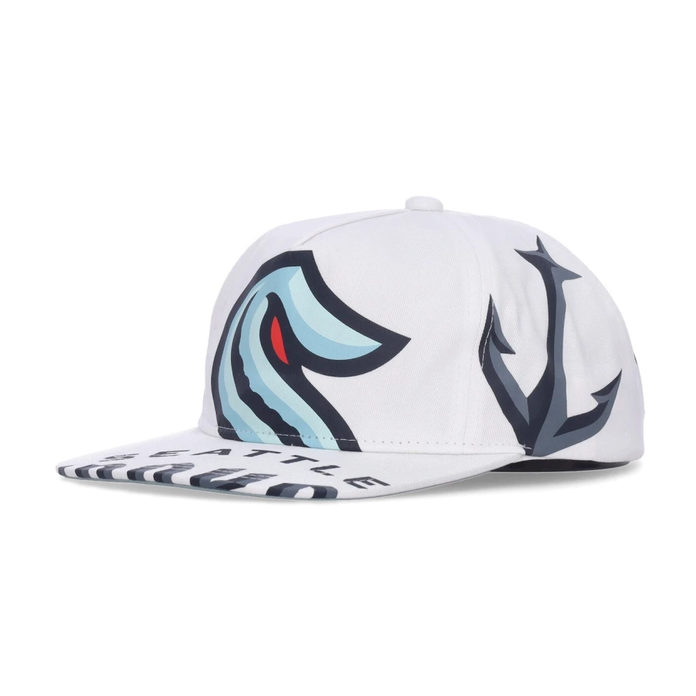 Mitchell & Ness Men's White Seattle Kraken Flat Brim Cap