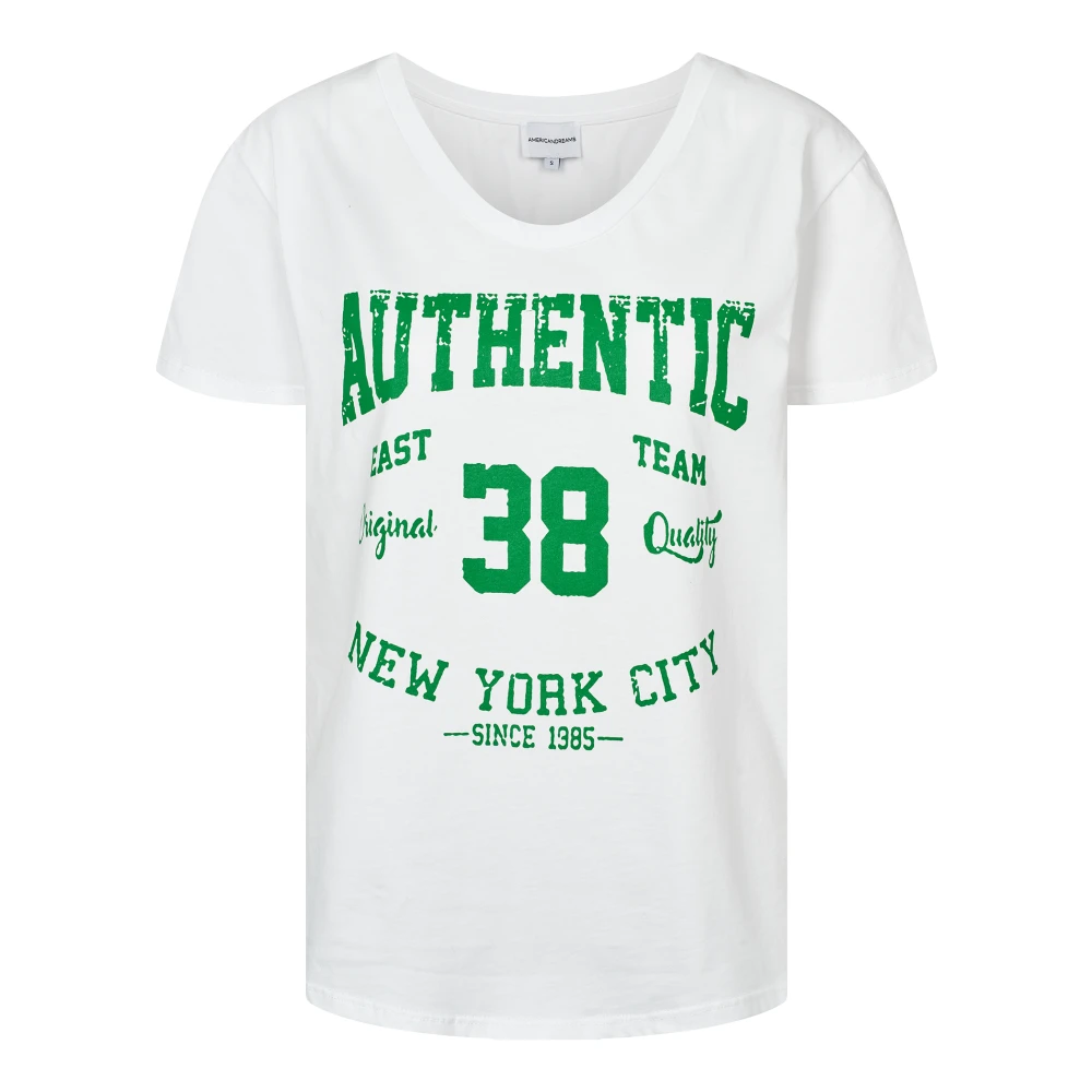 American Dreams Authentieke katoenen T-shirt met grafische print White Dames