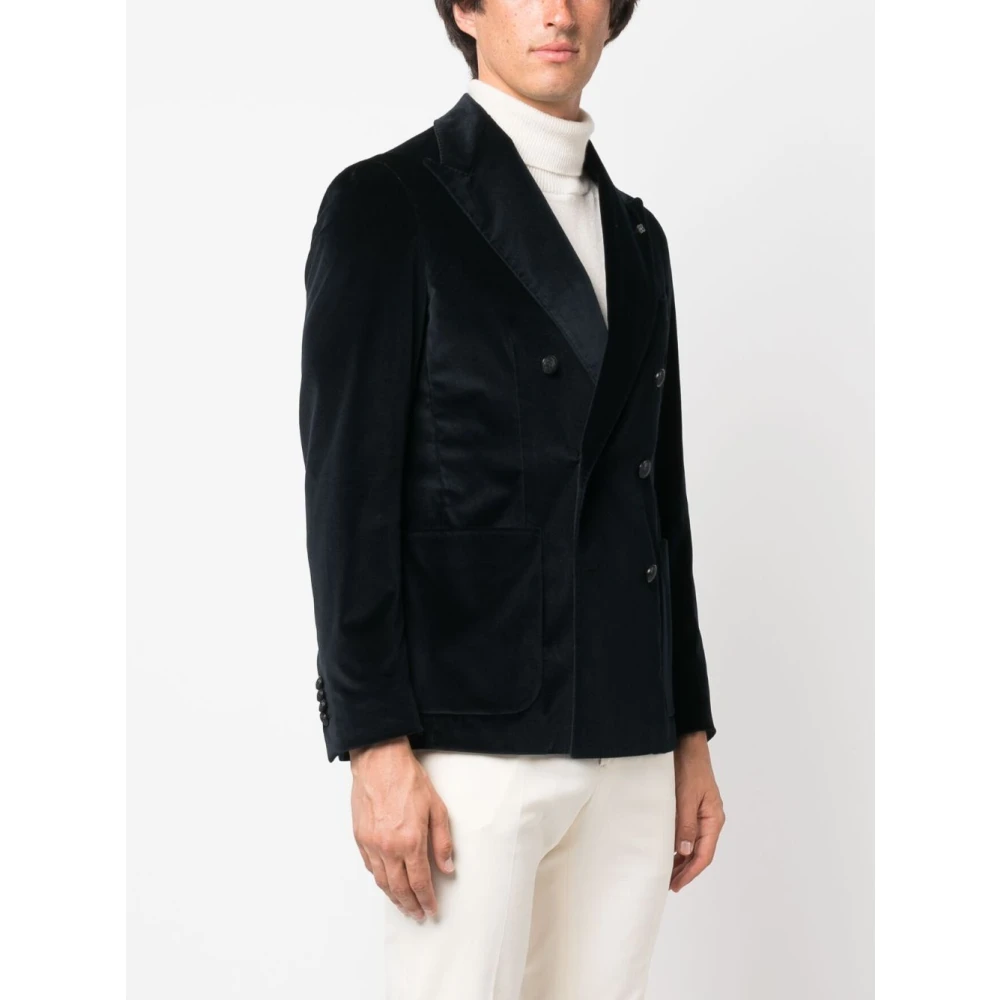Tagliatore Velvet Blazer in Meerdere Kleuren Blue Heren