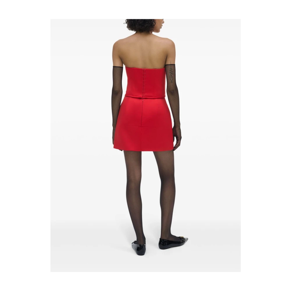 Marc Jacobs Rode Satijnen Balconette Top met Faux-Rose Details Red Dames
