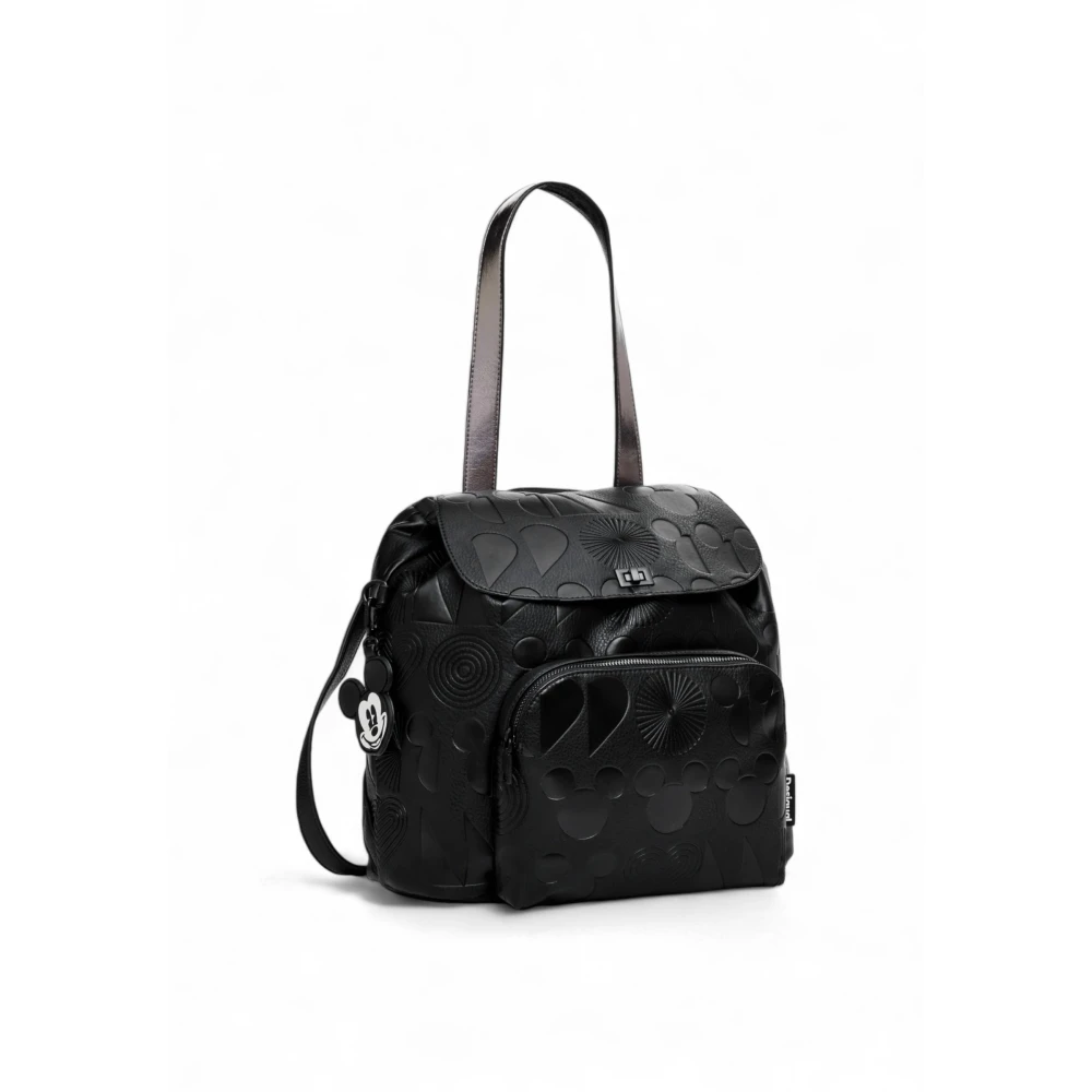 Desigual Zwarte handtas rugzak met ritssluiting Black Dames