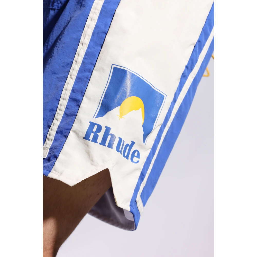 Rhude Logo Shorts Blue Heren