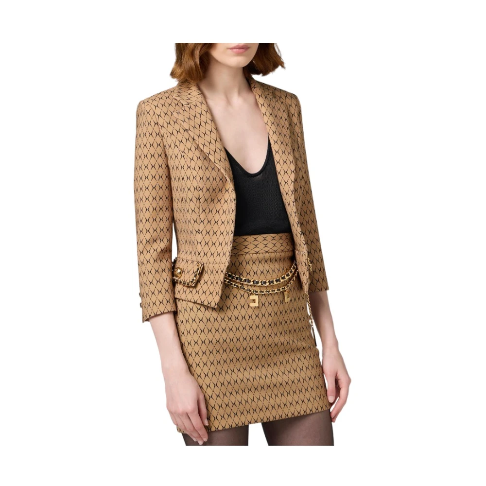 Elisabetta Franchi Stijlvolle Jas voor Vrouwen Brown Dames