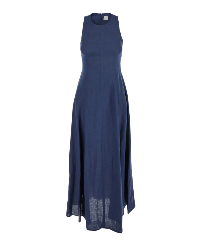robe-sans-manches-en-lin-bleu