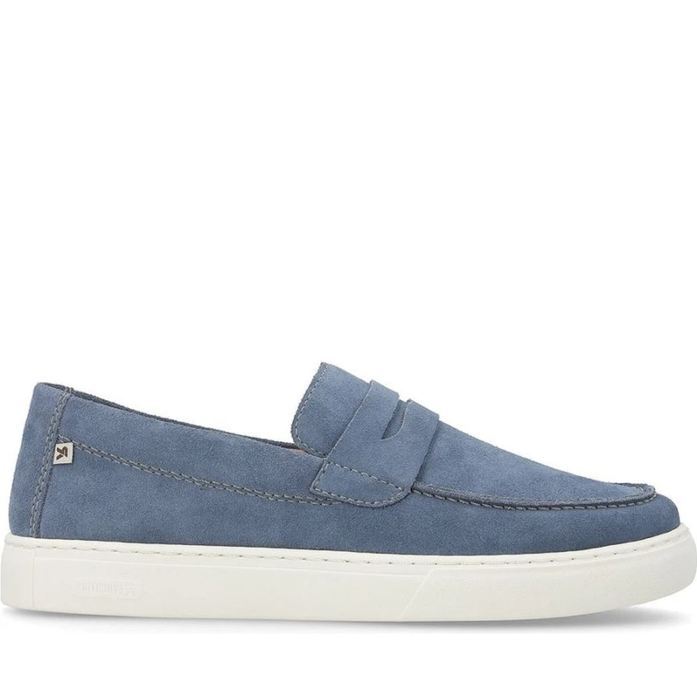 Rieker Men's Blue Loafers, 9 Uk, Suede Loafers