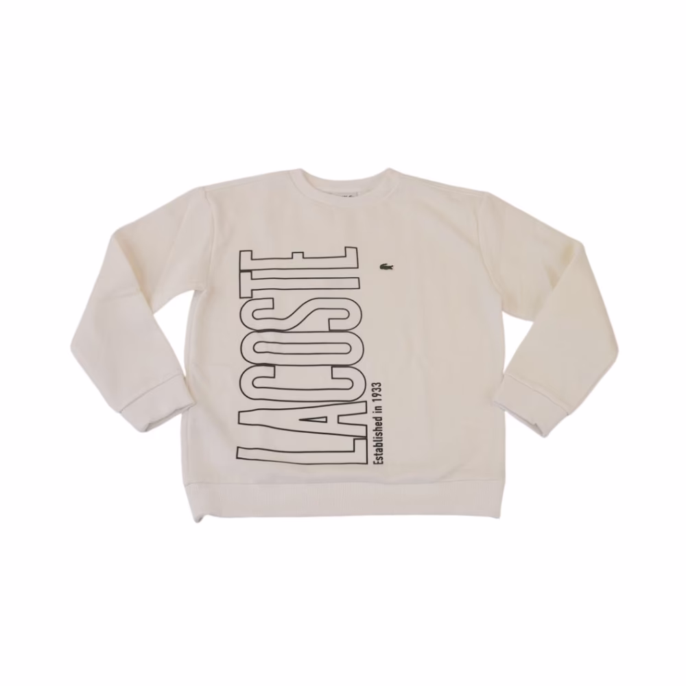 Baumwoll-Crewneck-Sweatshirt mit vertikalem Logo-Print