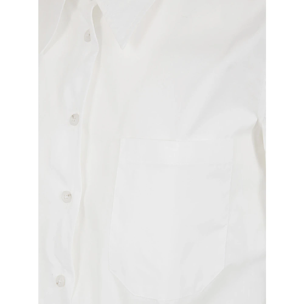 Ann Demeulemeester Witte Popeline Dropped Shoulder Shirt White Dames