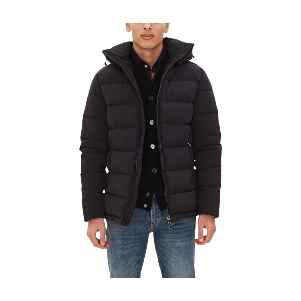 Oscar Jacobson Navy Hooded Puffer Jas Blue Heren