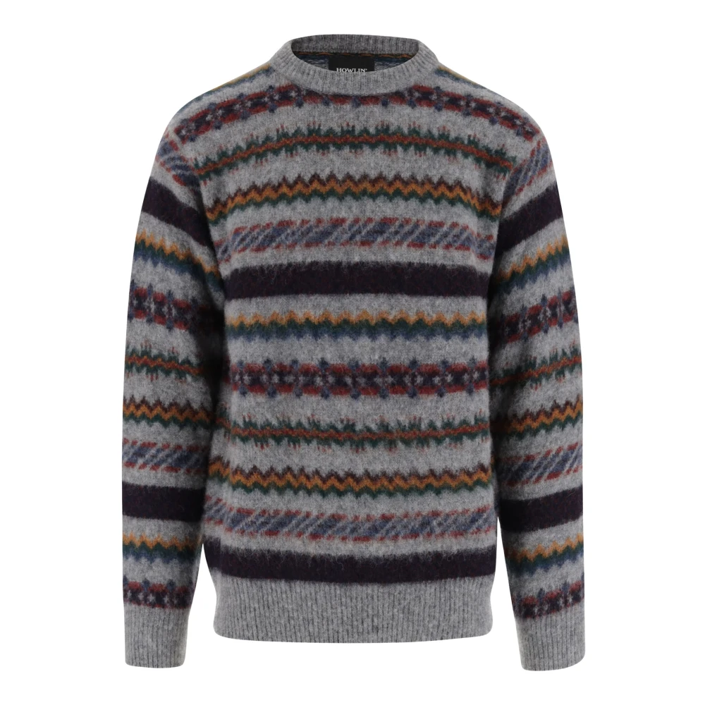 Howlin' Geometrische Wollen Trui Ronde Hals Multicolor Heren