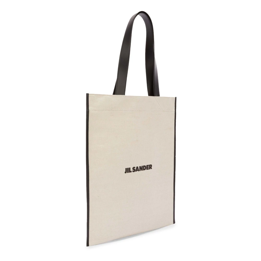Jil Sander Minimalistische Canvas Shopper Tas Beige Heren