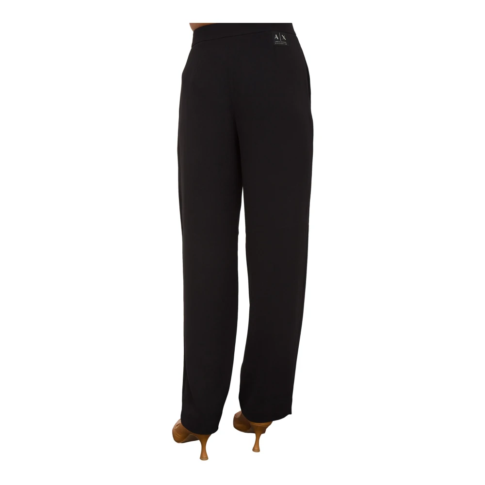 Armani Exchange Zwarte Broek Stijlvol Modieus Trendy Black Dames