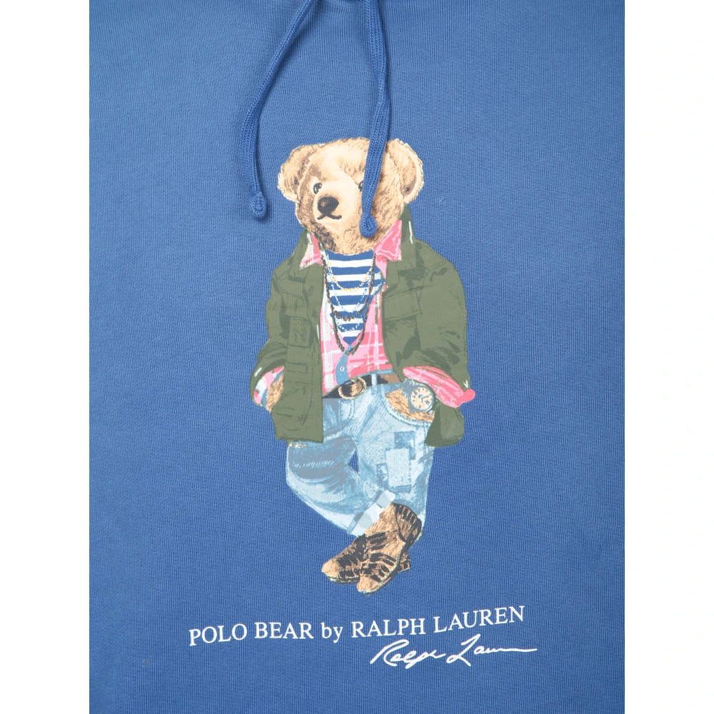 Polo Ralph Lauren Blauwe Beer Hoodie Sweatshirt Blue Heren