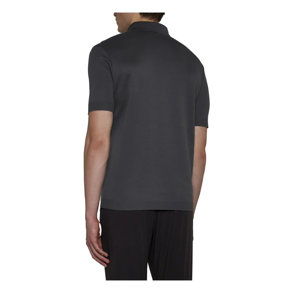 Herno Katoenen Polokraag T-shirts en Polos Gray Heren