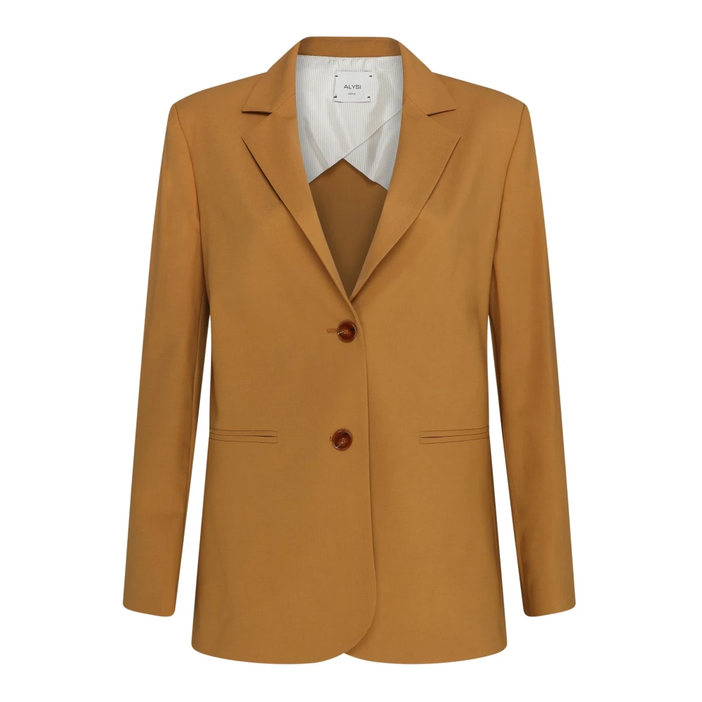 Alysi Caramello Blazer met Voorzakken Brown Dames