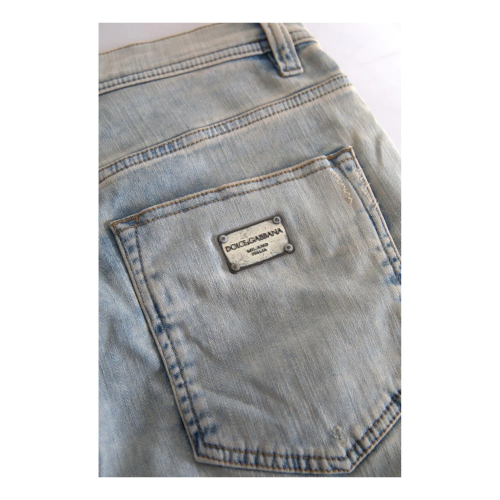 Dolce & Gabbana Blauwe Skinny Jeans Rits Italië Blue Dames