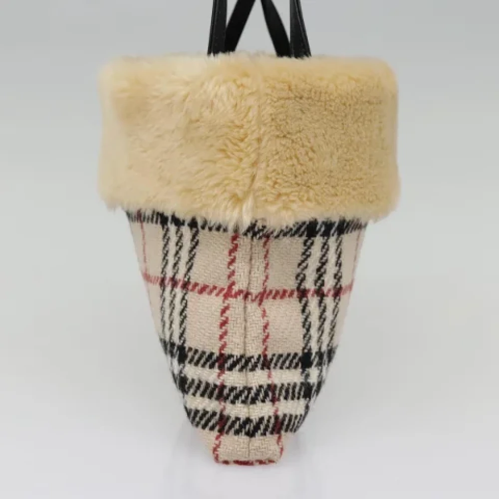 Burberry Vintage Pre-owned Wool handbags Beige Dames