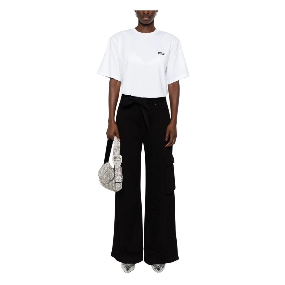 7 For All Mankind Cargo Palazzo Broek Black Dames