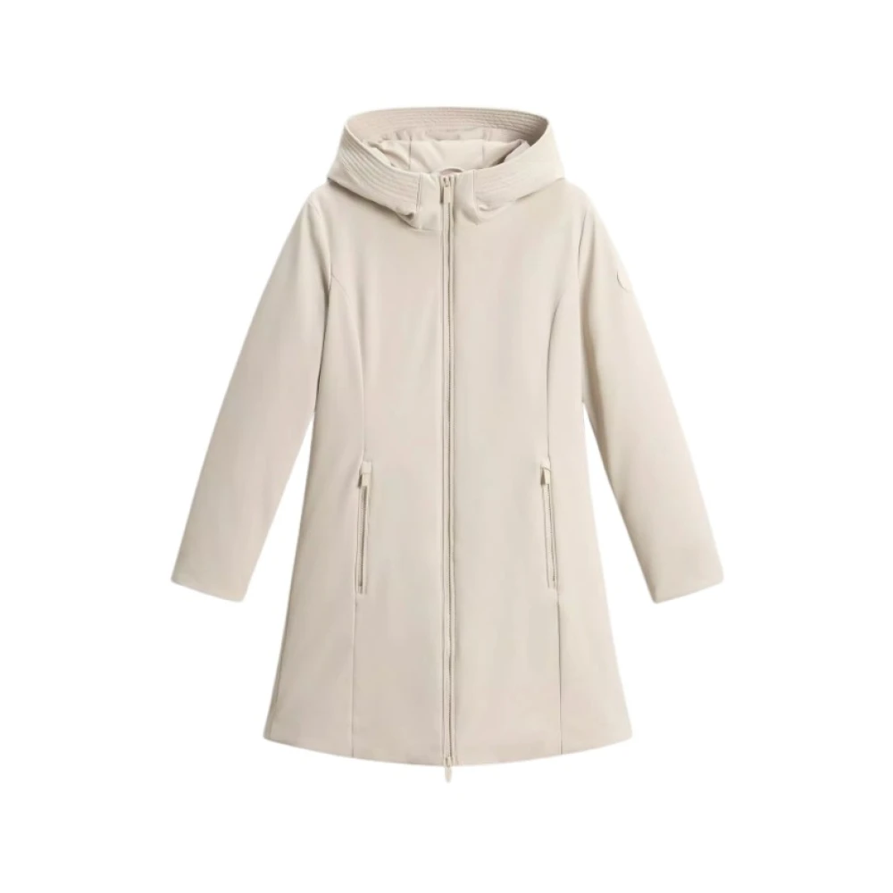 Woolrich Tech Softshell Waterdichte Parka met Eendendons Beige Dames