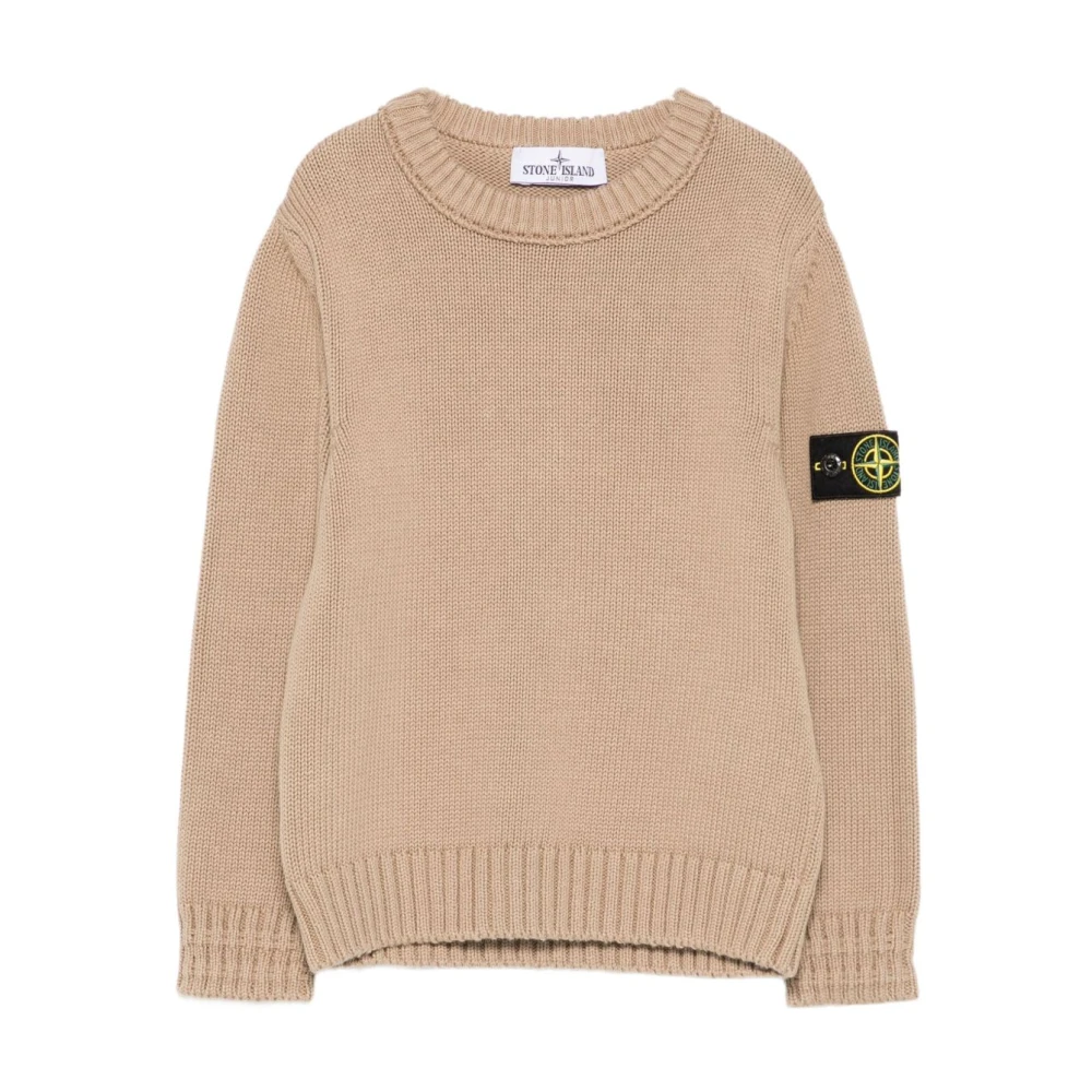 Stone Island Boys Beige Kids Crew Neck Jumper - Kids Knitwear - 8 Y - Kids