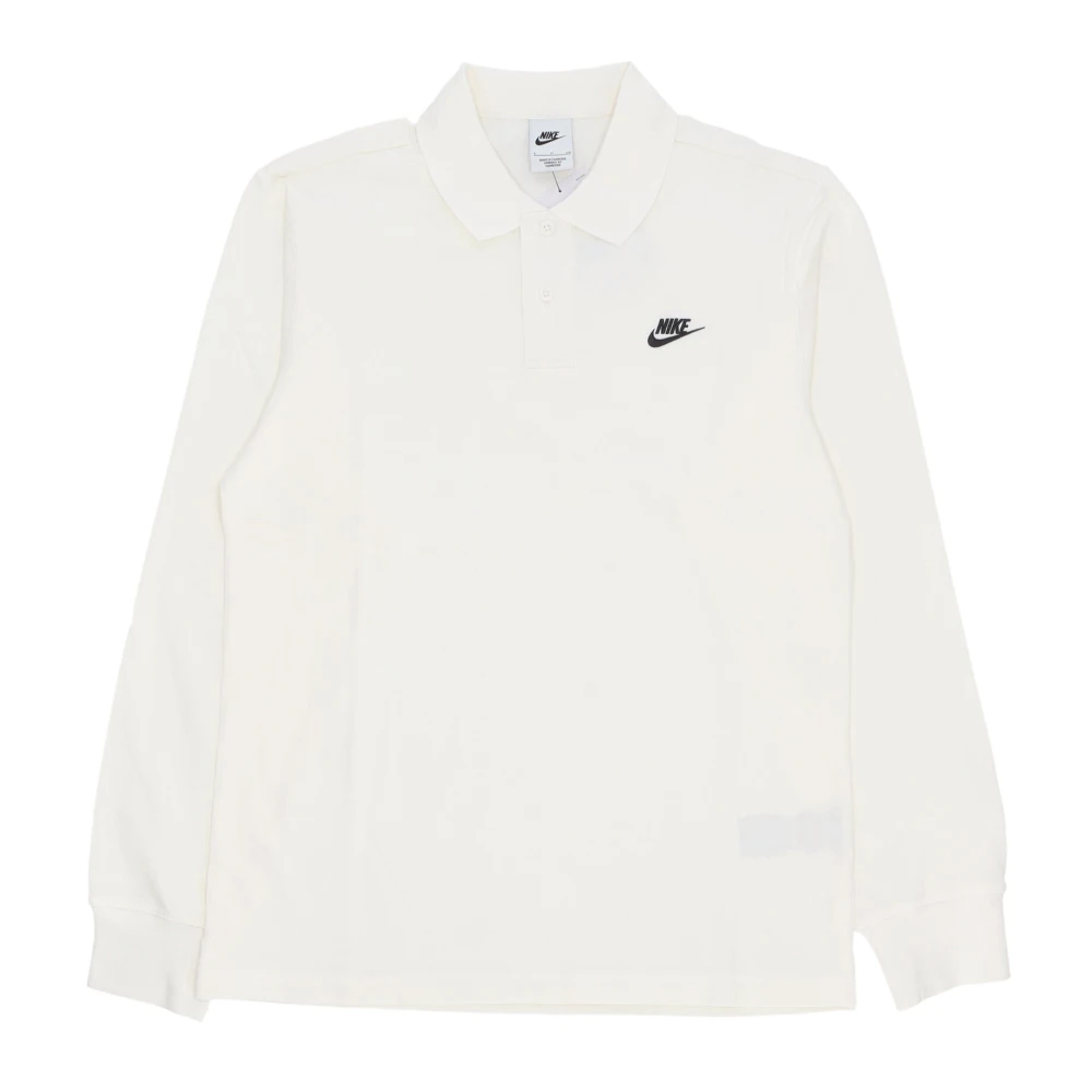 Nike Lange Mouw Polo Club Shirt White Heren