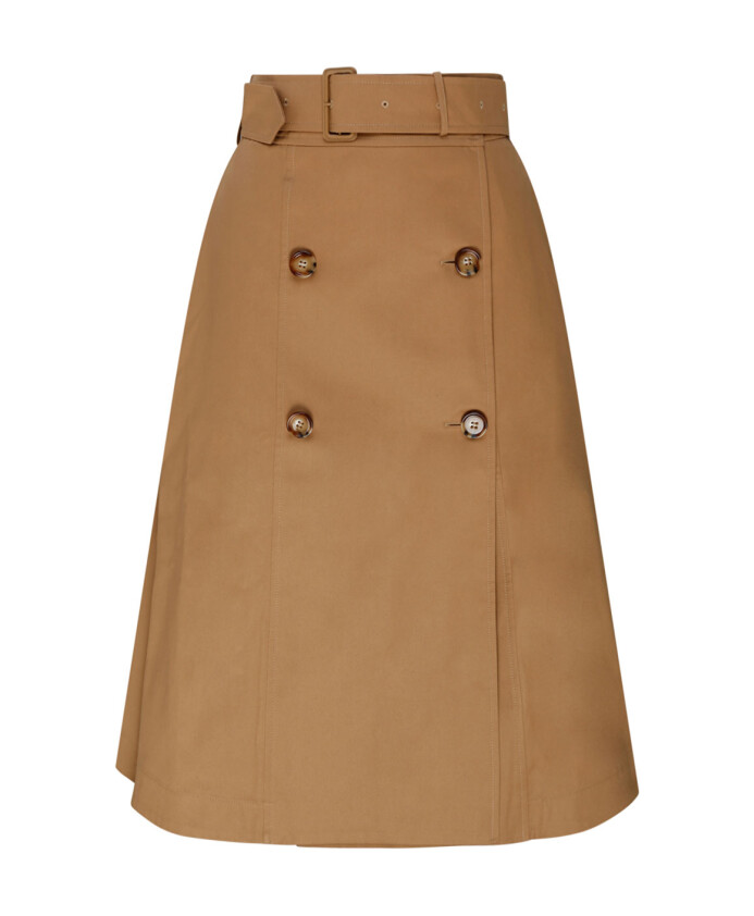 camel-cotton-flared-skirt