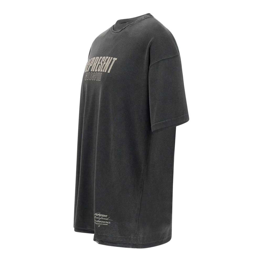 Represent Zwarte Katoenen T-shirt 'Godspeed' Heren Black Heren