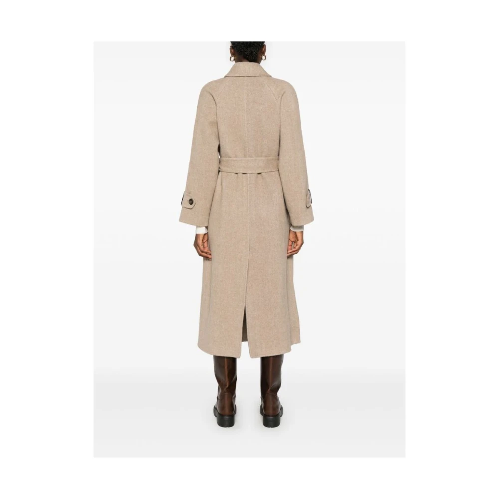 BRUNELLO CUCINELLI Lichtbruine wollen jas met Monili-ketting Brown Dames