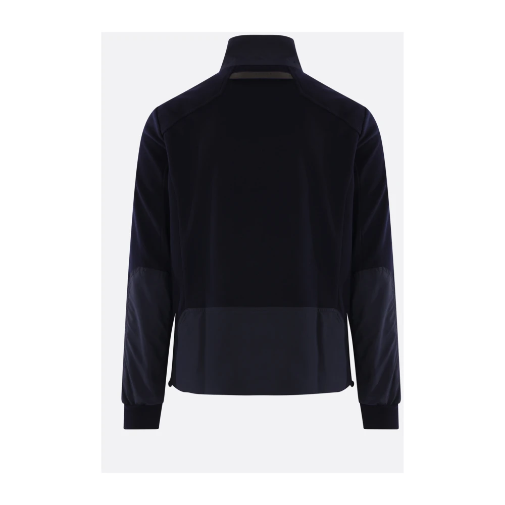 Sease Blauwe wollen trui met nylon details Blue Heren
