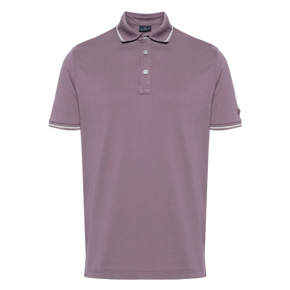 Paul & Shark Bomull Polo Skjorta 3 Knappar Italien Purple, Herr