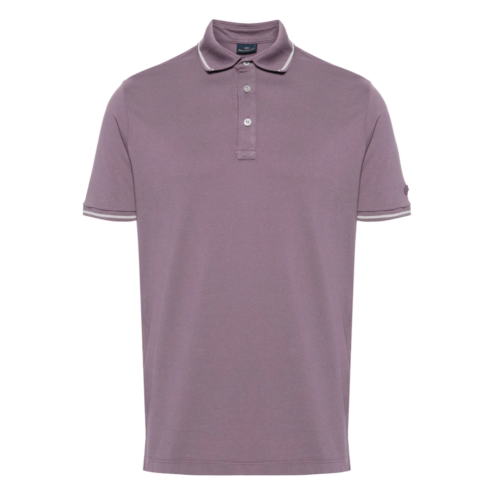 PAUL & SHARK Katoenen Polo Shirt 3 Knopen Italië Purple Heren